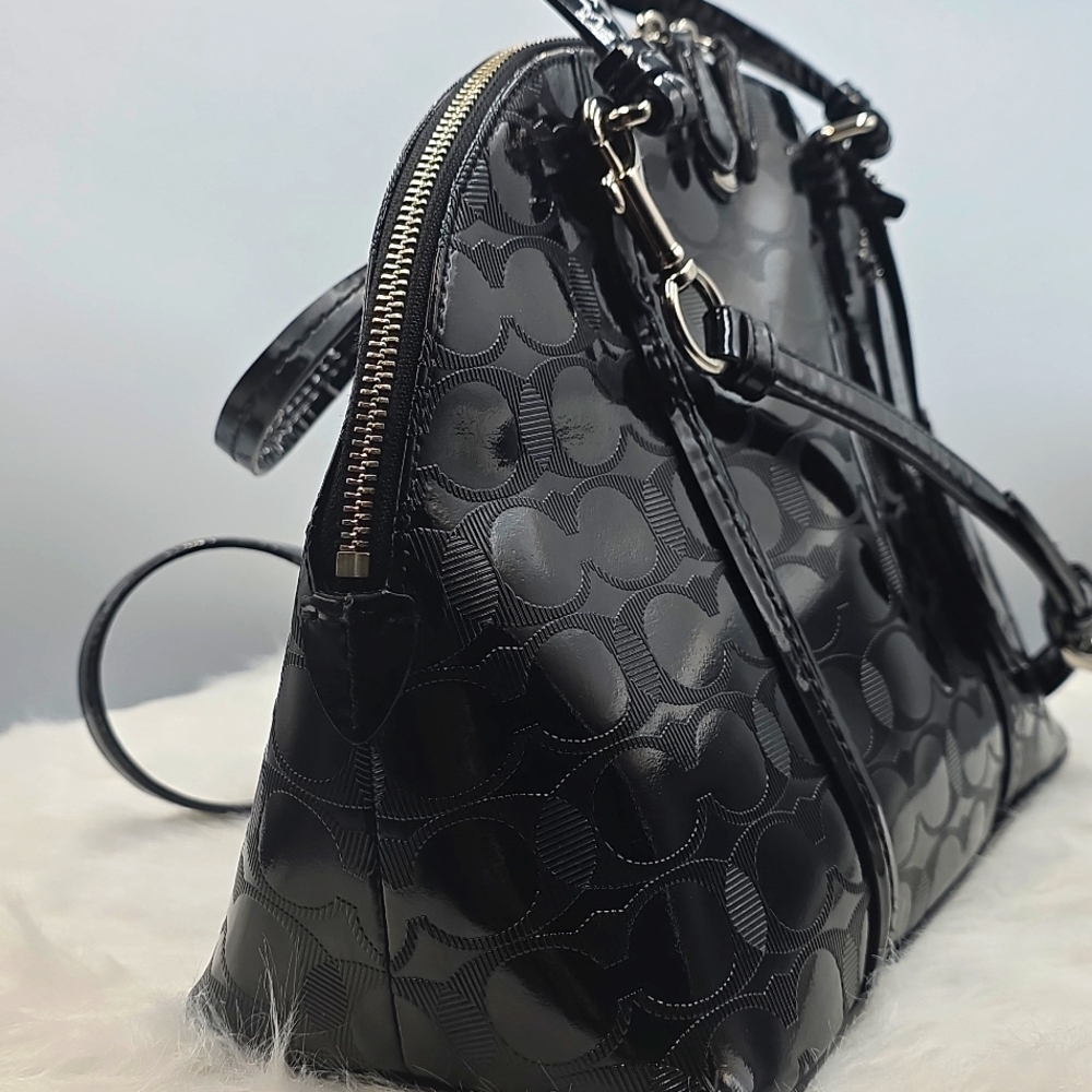 Coach Glossy Black Satchel - Picture 2 of 15